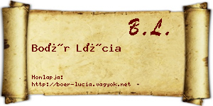 Boér Lúcia névjegykártya